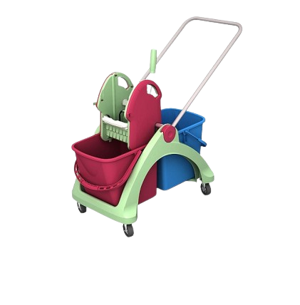 Antybakteryjny podwójny wózek z tworzywa sztucznego Splast TSA-0002